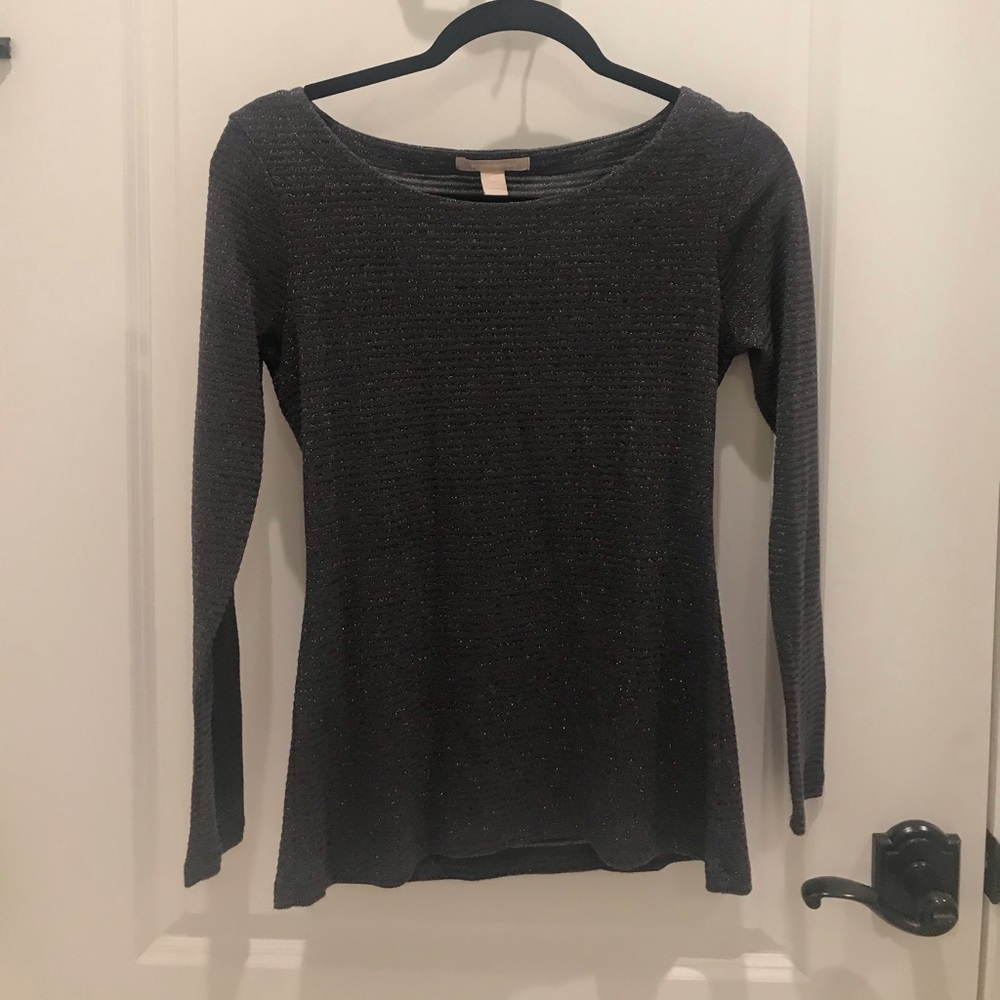 Banana Republic long sleeve gray and shimmer top.